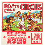 CLYDE BEATTY-COLE BROS. CIRCUS POSTER TRIO.