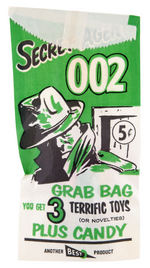 "SECRET AGENT OO2 GRAB BAG" COMPLETE 60 COUNT STORE DISPLAY BOX.