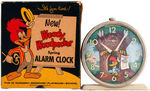 "WOODY WOODPECKER SPRING ALARM CLOCK" IN ORIGINAL BOX.