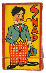 CHARLIE CHAPLIN FRAMED STRIP CARD/BOXED "SNAP" CARD SET.