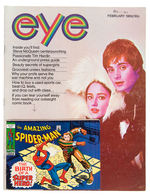 1969 "EYE" MAGAZINE WITH "SPIDER-MAN" MINI COMIC ATTACHED TO COVER.