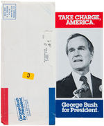 GEORGE H.W. BUSH SIGNED PHOTO AND LETTER PLUS 1980 PRESIDENTIAL HOPEFUL CAMPAIGN MATERIAL.