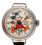 "MICKEY MOUSE" RARE SECOND VERSION ENGLISH WRIST WATCH BY INGERSOLL.