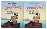 "DONALD DUCK IN THE HIGH ANDES" & "MICKEY AND THE BEANSTALK" HARDCOVER PAIR WITH DUST JACKETS.