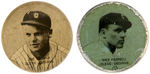 CLEVELAND INDIANS BASEBALL SEVEN BUTTONS AND TWO TIN DISKS FROM VARIOUS 1930s SETS.