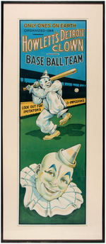 "HOWLETT'S DETROIT CLOWN BASE BALL TEAM" FRAMED POSTER.