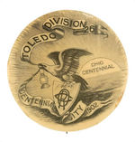 ORDER OF RAILWAY CONDUCTORS 1902 OHIO CENTENNIAL BUTTON.