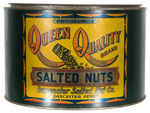 “QUEEN QUALITY BRAND SALTED NUTS” FIVE POUND TIN.