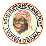 ANTI-OBAMA 2008 RACIAL STEREOTYPE BUTTON.