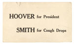 HOOVER/SMITH 1928 CARD AND HOOVER 1932 STICKPIN RIBBON.