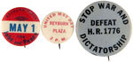 PRE-PEARL HARBOR THREE RARE PEACE BUTTONS.