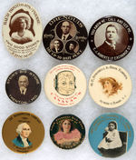 NINE POCKET MIRRORS ADVERTISING STORES INCLUDING FOUR REAL PHOTOS AND GEORGE WASHINGTON.