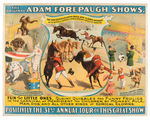 “THE ORIGINAL ADAM FOREPAUGH SHOWS” CIRCUS POSTER.