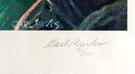 CARL BARKS "LEAVING THEIR CARES BEHIND" GOLD PLATE EDITION SIGNED PRINT.