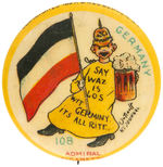 YELLOW KID BUTTON #108 FOR "GERMANY."