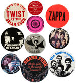 TEN MUSIC BUTTONS SPANNING SPIKE JONES THROUGH FRANK ZAPPA.