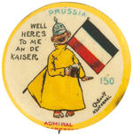 RARE YELLOW KID BUTTON #150 FOR PRUSSIA & THE KAISER.