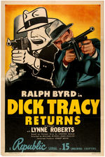 "DICK TRACY RETURNS" MOVIE SERIAL POSTER.