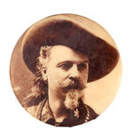BUFFALO BILL CODY REAL PHOTO BUTTON CIRCA 1898.