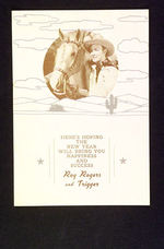 ROY ROGERS AND TRIGGER FAN CLUB NEW YEARS CARD.