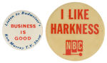 TV PERSONALITIES RARE PAIR OF EARLY BUTTONS.