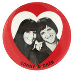 “SONNY & CHER” 1965 FAN CLUB BUTTON.