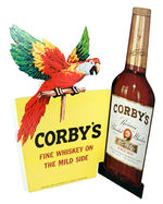 GIANT "CORBY'S" DIE-CUT WHISKEY ADVERTISING SIGN.