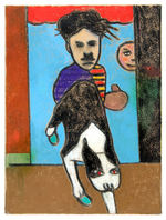 "DUET" PAINTING BY RICHARD MERKIN FEATURING CHARLIE CHAPLIN.