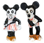 MICKEY AND MINNIE MOUSE MATCHING BISQUE FIGURES.