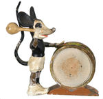 MICKEY MOUSE WITH BASS DRUM MINIATURE AUSTRIAN METAL FIGURE.