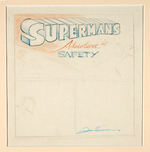 SUPERMAN CREATOR/ARTIST JOE SHUSTER PREMIUM COMIC BOOK COVER CONCEPT ART/PIN-UP DRAWING DISPLAY.