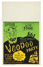 "VOODOO PARTY" SPOOK SHOW THEATER POSTER.