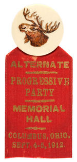 TR 1912 OHIO CONVENTION BUTTON WITH BULL MOOSE.