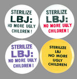 ANTI-LBJ STERLIZE LOT OF FOUR.