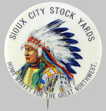 MULTICOLOR NATIVE AMERICAN PROMOTES "SIOUX CITY STOCKYARDS."