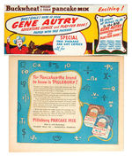 "GENE AUTRY ADVENTURE COMICS AND PLAY-FUN BOOK" PILLSBURY PANCAKE MIX PREMIUM & BOX WRAPPER.