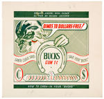 GOUDEY "BUCKS GUM" ORIGINAL ART FOR GUM PACK FEATURING SANTA CLAUS.