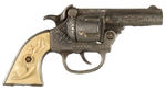 "BULLS EYE" 1950-51 NICKEL FINISH CAST IRON CAP GUN BY KENTON.