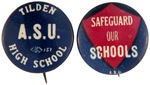 FIVE PRE-PEARL HARBOR AMERICAN STUDENT UNION BUTTONS PLUS ONE REFERENCING "MOBILIZE AGAINST WAR."