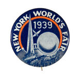 OUTSTANDING 30-YEAR COLLECTION OF 1939-1940 NEW YORK WORLD'S FAIR PINBACKS/95 - MANY RARITIES.