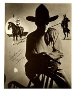 TOM MIX SIGNED LARGE ARTISTIC COMPOSITE PHOTO PORTRAIT.