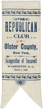 RARE "THE REPUBLICAN CLUB OF ULSTER COUNTY, NEW YORK" RIBBON FROM "INAUGURATION OF ROOSEVELT".