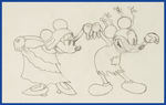 MICKEY'S MELLERDRAMMER PRODUCTION DRAWING FEATURING MICKEY MOUSE & MINNIE MOUSE.