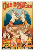 "COLE BROS. CIRCUS/BOXING HORSES" POSTER.