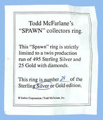 "TODD McFARLANE'S SPAWN COLLECTORS RING."