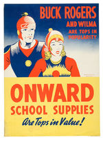 "BUCK ROGERS ONWARD SCHOOL SUPPLIES" SIGN.