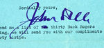 JOHN DILLE SIGNED LETTER.