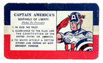 "CAPTAIN AMERICA SENTINELS OF LIBERTY" COMIC BOOK PREMIUM BADGE & MEMBERSHIP CARD.