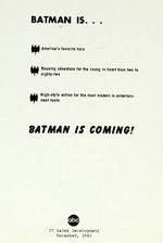 "BATMAN IS COMING" PRE-1966 TV SHOW PRESS KIT.