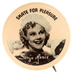 "SONJA HENIE SKATE FOR PLEASURE" MOVIE PROMO BUTTON.